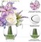 Fake Flowers in Vase Artificial Flowers with Fake Water, Real Touch Faux Silk Rose & Blooming Tulips Spring Flower with Lavender Arrangements for Table Decor (White Purple)